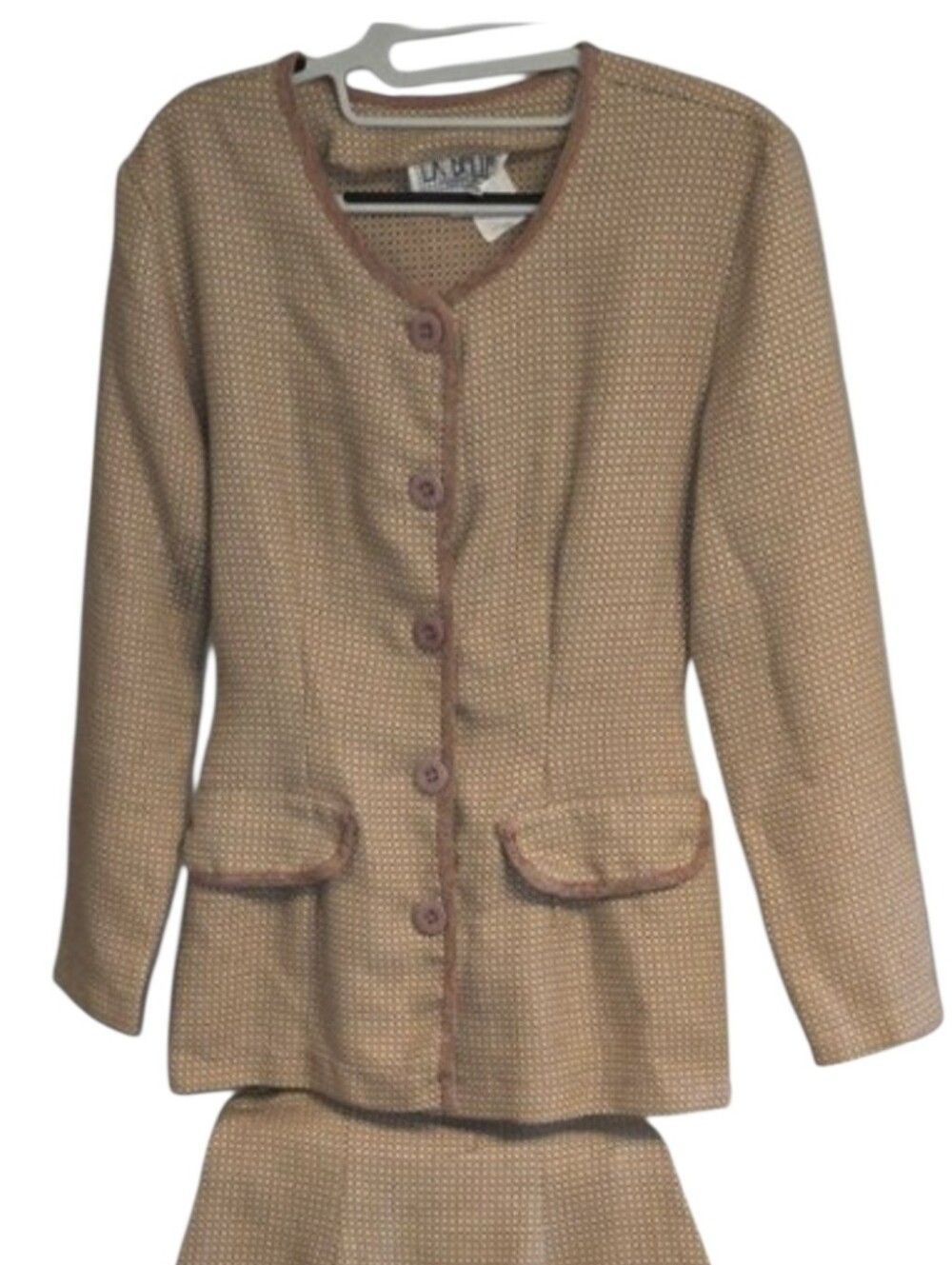 Vintage La Belle Skirt Blazer Suit 80s 90s Retro Statement Grandmacore